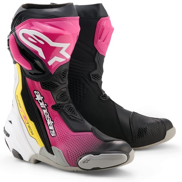 Alpinestars Supertech R V2 Stövel Rosa/Vit/Gul